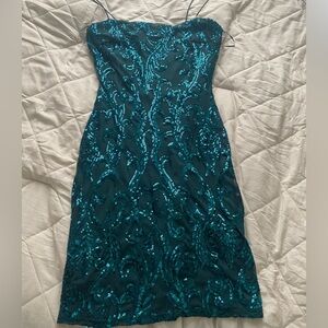Teal Sequin Dress